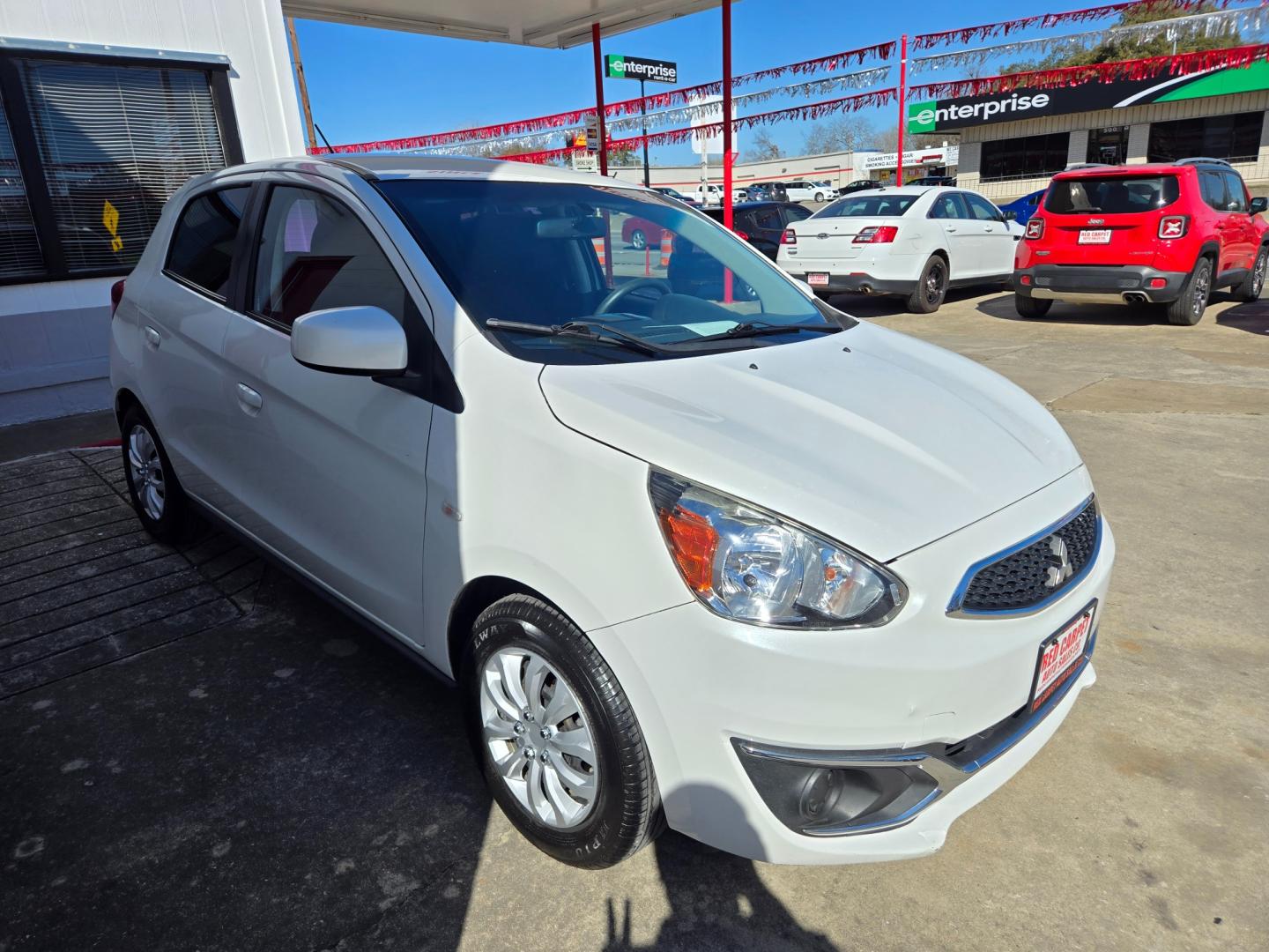 2019 WHITE Mitsubishi Mirage ES 5M (ML32A3HJ0KH) with an 1.2L L3 DOHC engine, Automatic transmission, located at 503 West Court, Seguin, TX, 78155, (830) 379-3373, 29.568621, -97.969803 - Photo#1